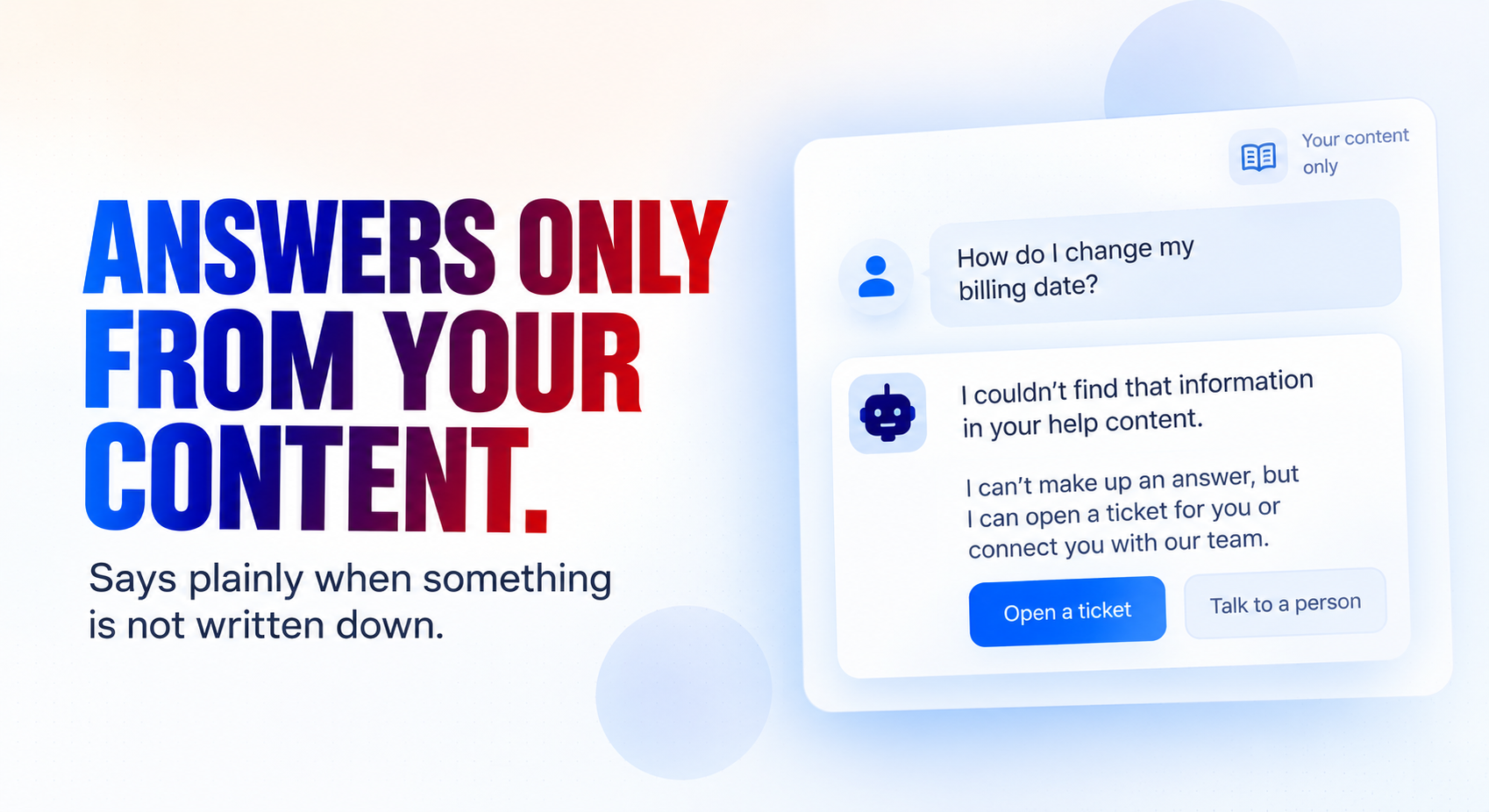 Answers only from your content. Answers only from your content.