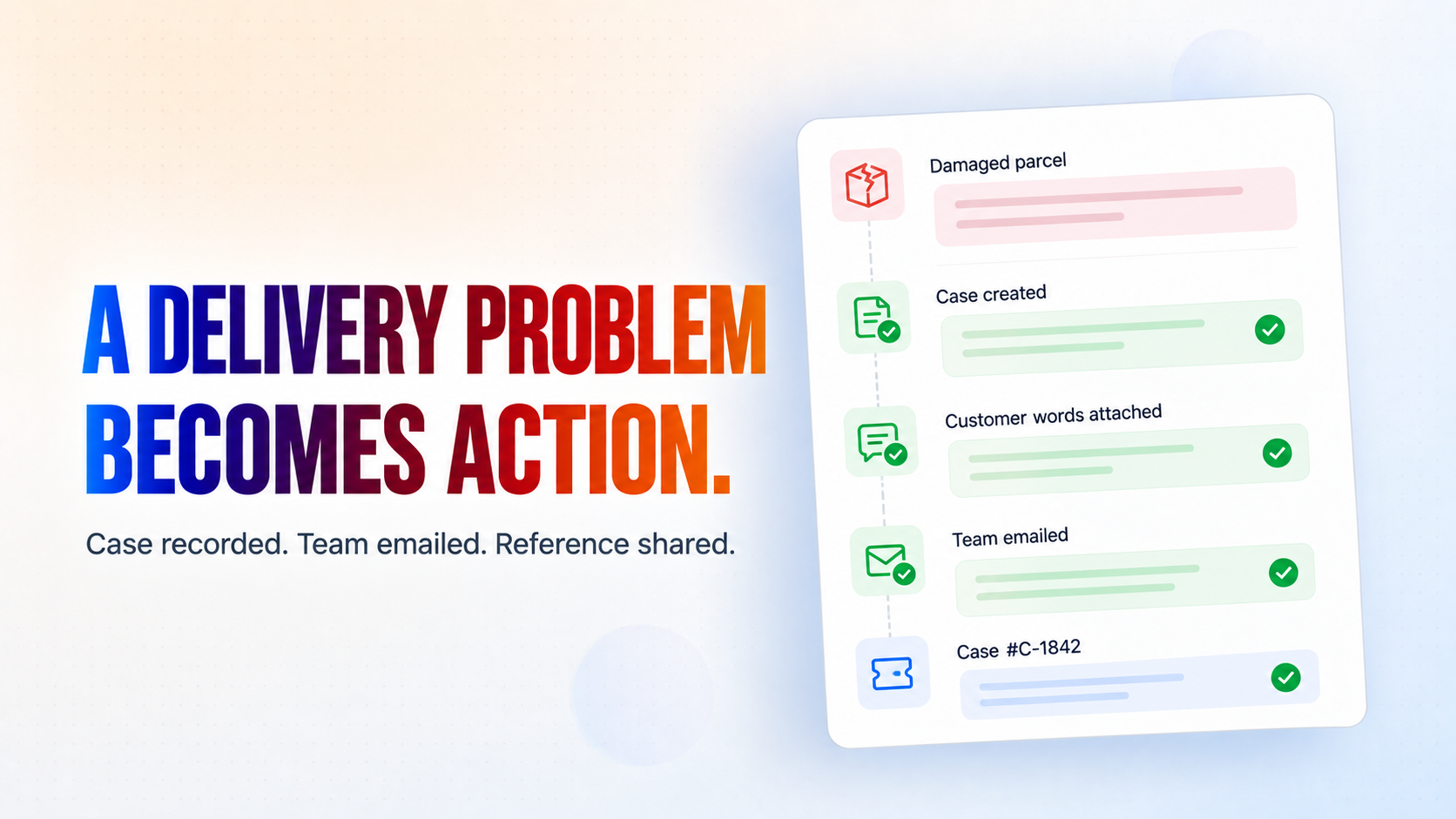 A Delivery Problem becomes Action. A Delivery Problem becomes Action.