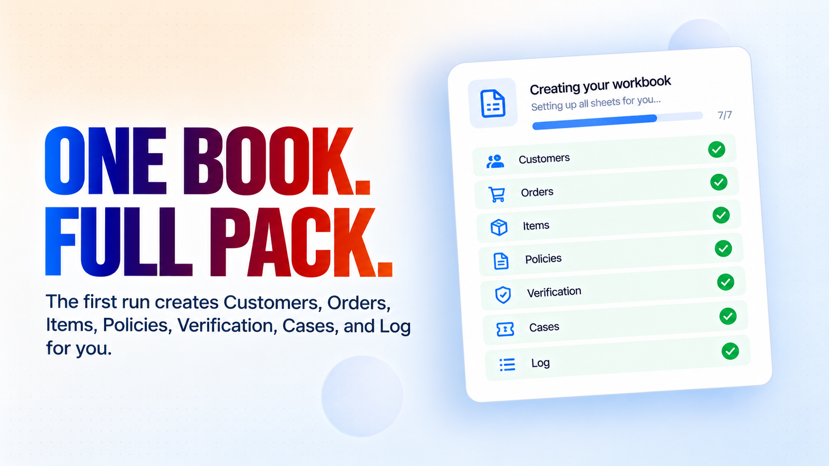 One book, full pack. One book, full pack.