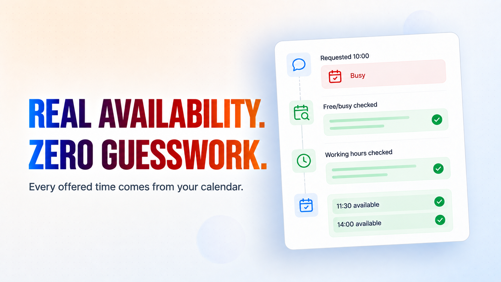 Real Availability. Zero Guesswork. Real Availability. Zero Guesswork.